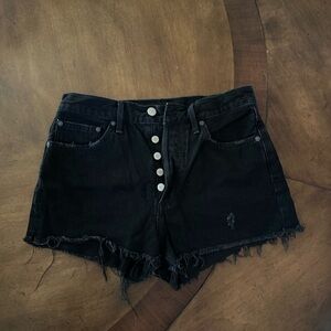 Denim Forum Aritzia Black Denim Shorts (Yoko Short), Size 27